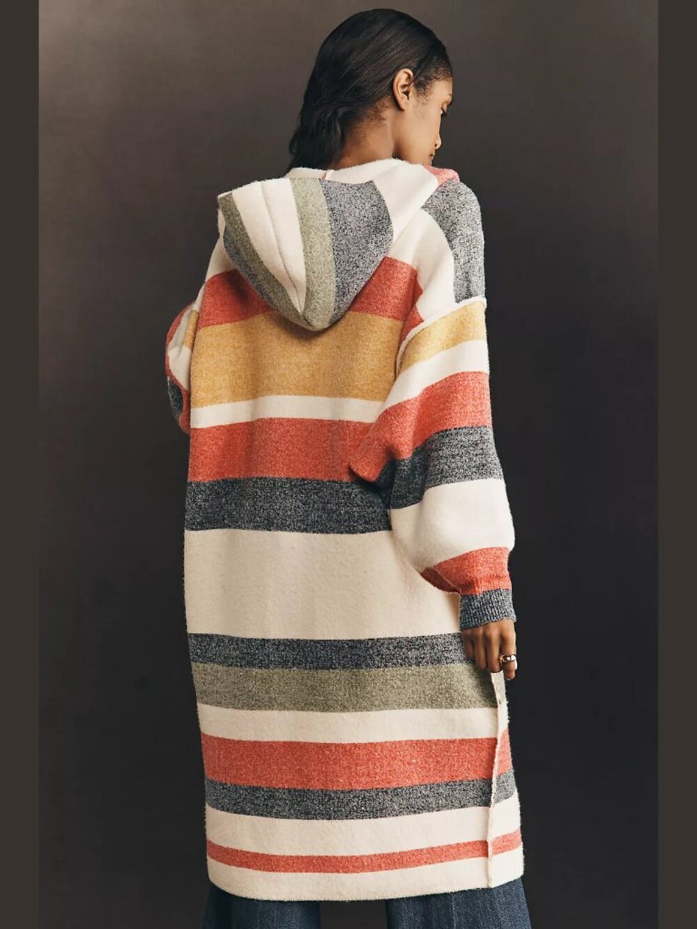 NEW Pilcro Sizes S, M Womens Oversized Hooded Cardigan Sweater - Neutral Pattern - Picture 3 of 4